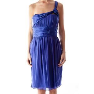 Marc Bouwer Glamlit Silk One Shoulder Cocktail Party Dress Sz 2 Homecoming Y2K